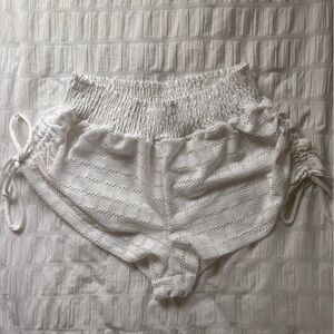 No Boundaries White Textured Shorts
